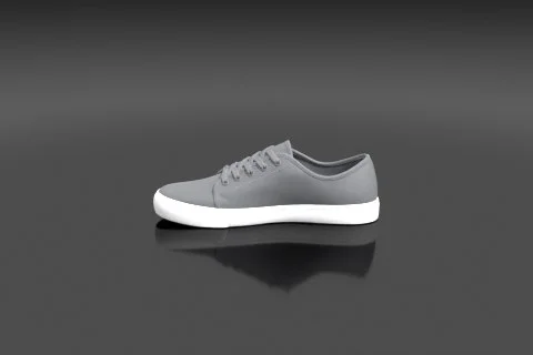 Grey sneaker with a white sole 3D model preview