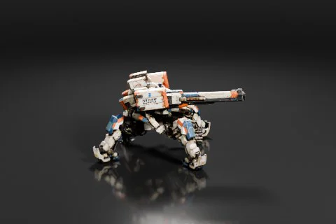 Photograph of a miniature model of a robot-like creature 3D model preview