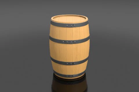 Wooden barrel 3D model preview
