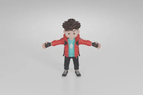 Toy figure of a young boy 3D model preview