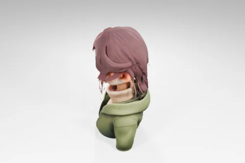 Small figurine of a person's head and neck 3D model preview