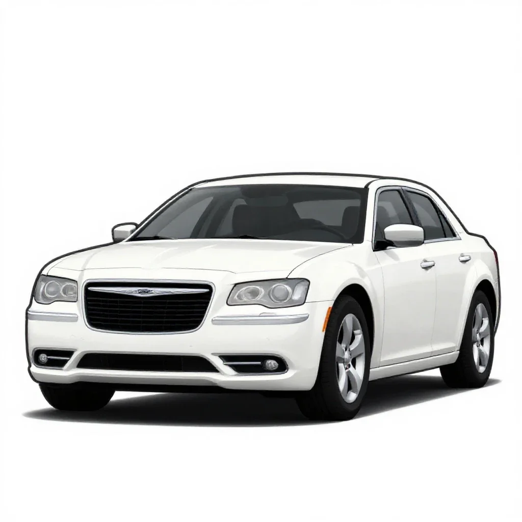 chrysler 300, white background, game art style, simplified