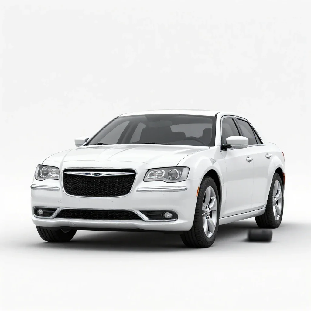 chrysler 300, white background, 3D render, minimalist